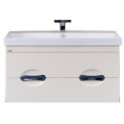 Тумба Misty Жасмин 90 подвесная с 2 ящиками бежевая эмаль с доводчиками