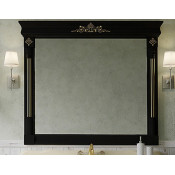 Зеркало Misty Астория Gold 120 черное со светильниками глянцевое