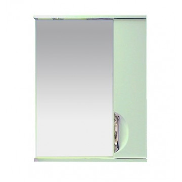Зеркало-шкаф Misty Жасмин 55 правое с подсветкой салатовая эмаль