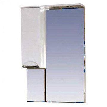 Зеркало-шкаф Misty Жасмин 65 левое с подсветкой белая эмаль