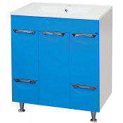 Тумба Misty Кристи 75 с 2 ящиками и бельевой корзиной голубая