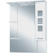 Зеркало-шкаф Misty Квадро 75 правый с подсветкой белая эмаль