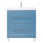 Тумба с раковиной Misty Марта 60 напольная голубая матовая COMO