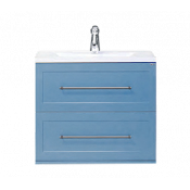 Тумба с раковиной Misty Марта 60 подвесная голубая матовая COMO