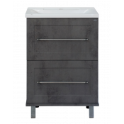 Тумба с раковиной Misty Марта 80 напольная темный бетон COMO