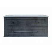 Тумба с раковиной Misty Марта 100 подвесная темный бетон COMO