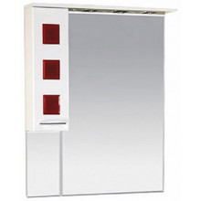 Зеркальный шкаф Misty Кармен 70 левый белая пленка/красное стекло