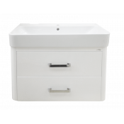 Тумба с раковиной Misty Нью-Йорк 60 подвесная с 2 ящиками белая эмаль