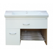 Тумба с умывальником Misty Пион 80 подвесная белый/вишня