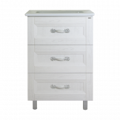 Тумба с раковиной Misty Прайм 60 с 3 ящиками белая