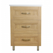 Тумба с раковиной Misty Прайм 60 с 3 ящиками желтая