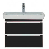 Тумба с раковиной Misty Прима 60 подвесная с 2 ящиками черная эмаль