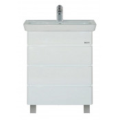 Тумба Misty Прима 55 с 3 ящиками белая эмаль с доводчиками