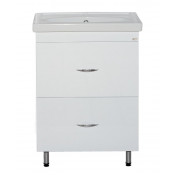 Тумба с раковиной Misty Калипсо 60 с 2 ящиками белая