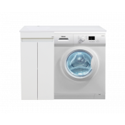 Тумба с раковиной Misty Фостер 40 L под стиральную машину напольная прямая белая