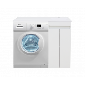 Тумба с раковиной Misty Фостер 40 R под стиральную машину напольная прямая белая