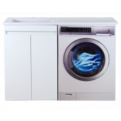 Тумба с раковиной Misty Фостер 55 L под стиральную машину напольная прямая белая 55 см