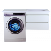 Тумба с раковиной Misty Фостер 70 R под стиральную машину подвесная с 2 ящиками белая