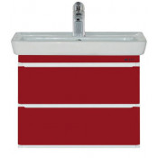 Тумба Misty Прима 55 подвесная с 2 ящиками  красная эмаль с доводчиками
