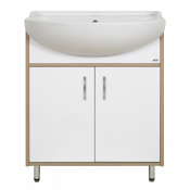 Тумба Misty Делла 70 напольная прямая белое/светлое дерево