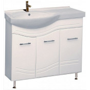 Тумба с раковиной Misty Флори 85 прямая c бельевой корзиной левая