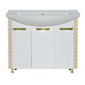 Тумба Misty Престиж 105 белая/золотая патина