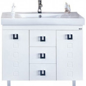 Тумба с раковиной Misty Эллада 85 с 3 ящиками белая