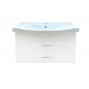 Тумба с раковиной Misty Монро 95 с 2 ящиками подвесная белая
