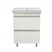 Тумба с раковиной Misty Енисей 50 с 2 ящиками белая