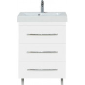 Тумба с раковиной Misty Эмилия 60 напольная белая с доводчиками