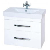 Тумба с раковиной Misty Эмилия 60 подвесная белая с доводчиками