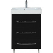 Тумба Misty Эмилия 60 напольная с 3 ящиками черная с доводчиками