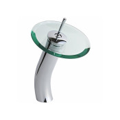 Смеситель для раковины Frap F1055-3 Водопад хром/стекло