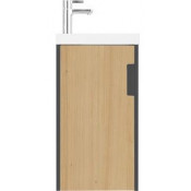 Тумба под раковину подвесная Velvex Klaufs 40 tpKLA.40.1D-617.217 черный матовый/дерево