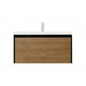Тумба под раковину подвесная Velvex Klaufs 90 tpKLA.90.1Y-617.217 черный матовый/дерево