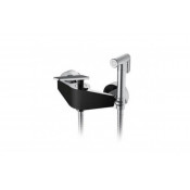 Смеситель с гигиеническим душем хром/черный F2057