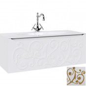 Тумба под раковину подвесная Aqwella Clarberg Elegance 120 белый/золото EL0112GL