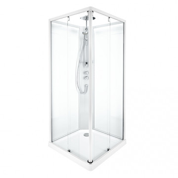 Душевая кабина IDO Showerama 10-5 Comfort 558.210.304 квадратная 900х900 мм профиль аллюминий прозрачное стекло/матовое стекло