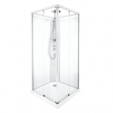 Душевая кабина IDO Showerama 10-5 Comfort 558.209.301 квадратная 900х900 мм профиль белый прозрачное стекло