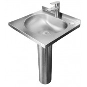 Раковина нержавейка на пьедестале С/О в центре, Б/П 456х505х820 (02484)