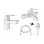 Комплект смесителей Orange OneLife P02-311w белый глянец