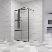 Душевая перегородка 90*195 RGW WA-111 B Чёрный/Прозрачное(Принт)/8 мм (Easy)