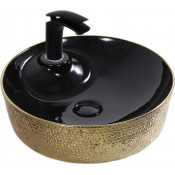 Раковина накладная Mira MR-4545BG черный/золото