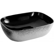 Раковина накладная Mira MR-5141BS черный/серебро