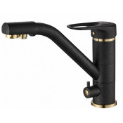 Смеситель для кухни Zorg SH 321 BLACK BR черный металлик/бронза