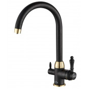 Смеситель для кухни Zorg SH 723 BLACK BR черный металлик/бронза