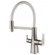 Смеситель для кухни Zorg SH 818-8 SATIN сатин/белый