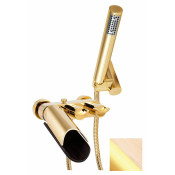 Смеситель для ванны Paini Morgana 73OP105LH золото/светлый дуб