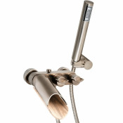 Смеситель для ванны Paini Morgana 73PW105LH никель PVD/светлый дуб