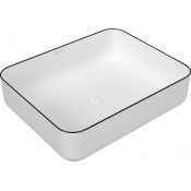 Раковина накладная Owl 1975 Line OWLB191011 белый/черная окантовка